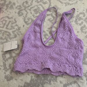 Free People Purple Textured Bra